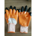 13G Poliéster Shell, naranja Nitrilo 3/4 recubierto, negro Nitrilo dedos reforzados guantes de trabajo de seguridad (N7010)